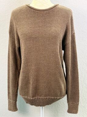 Lauren Ralph Lauren Rolled Neck Knit Sweater Gold Large